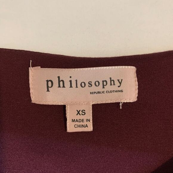 Philosophy Cardigan Womens XS Extra Small Raisin Cropped Stretch Shoulder Pads - Picture 7 of 11